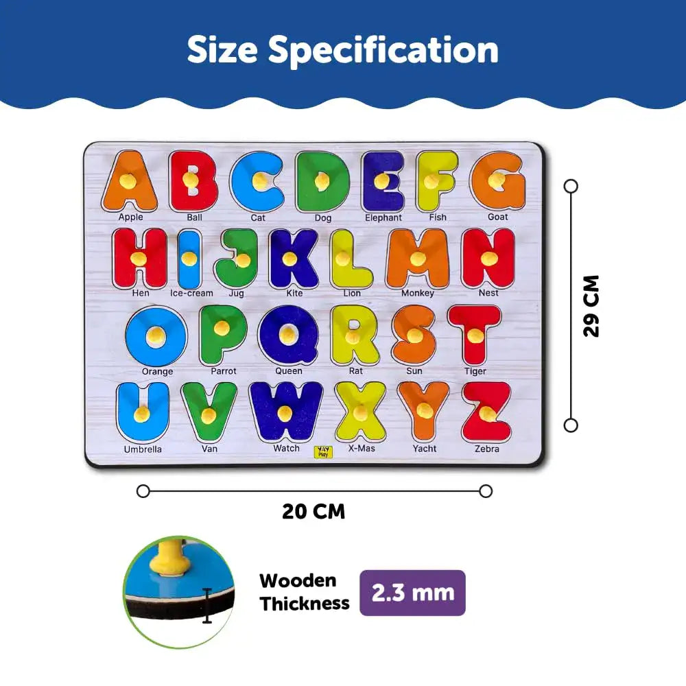 Capital Letter Peg and Knob Board 2+ Years - Mini Leaves