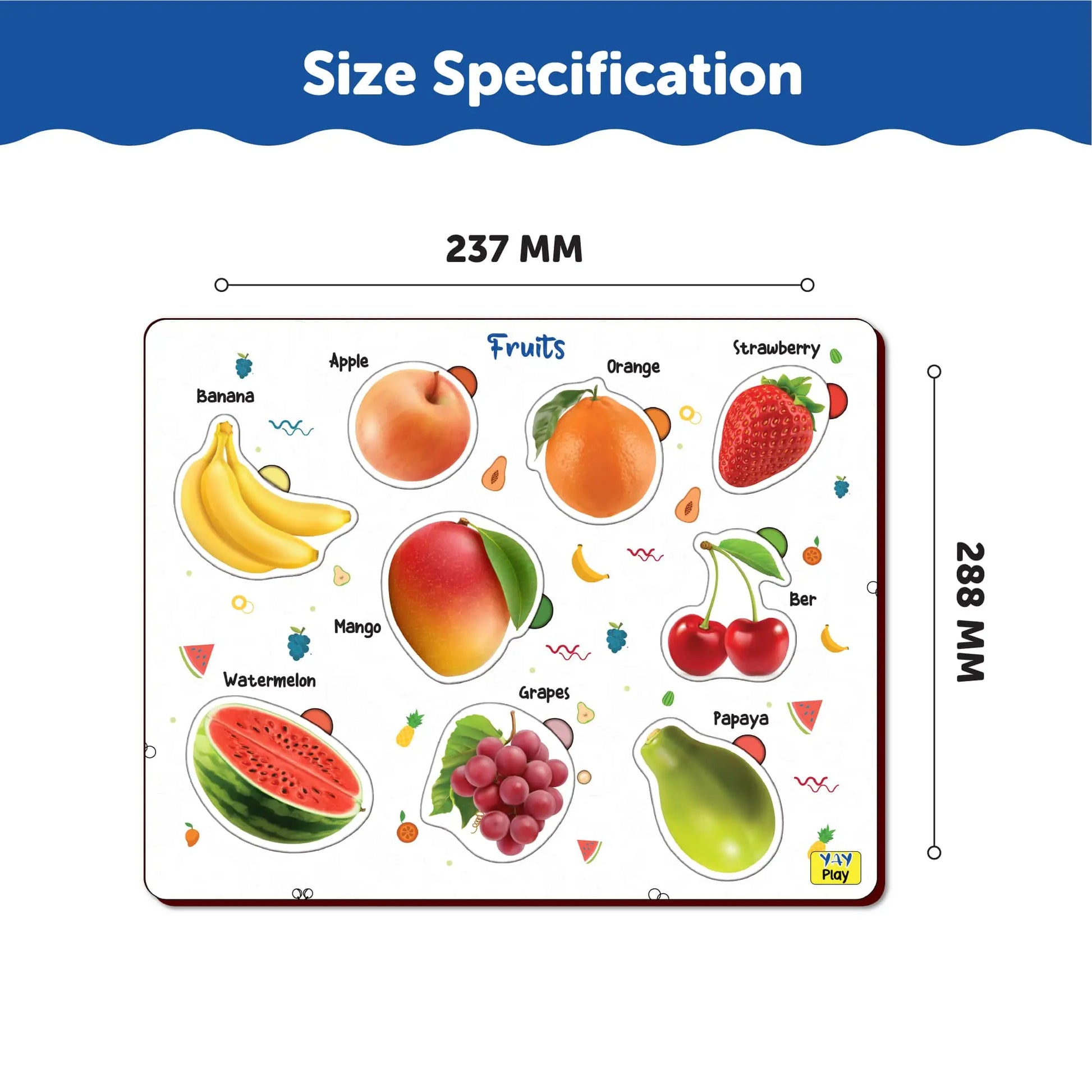 Fruits Wooden Shape Puzzles 3+ Years - Mini Leaves