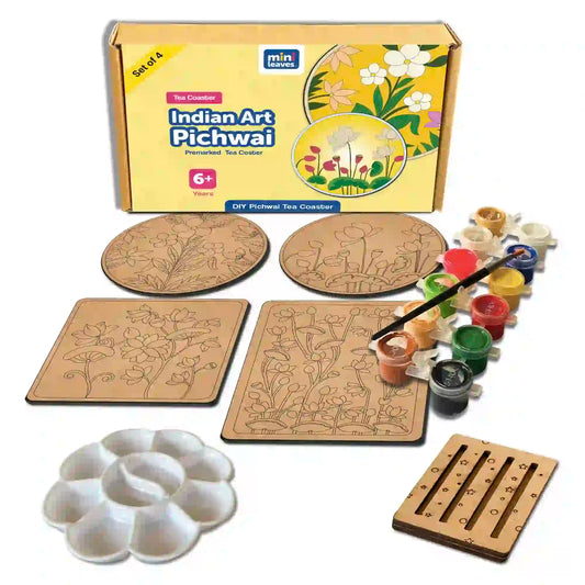 Pichwai Mandala Tea Coaster Paintings DIY Kit for 6+ Years