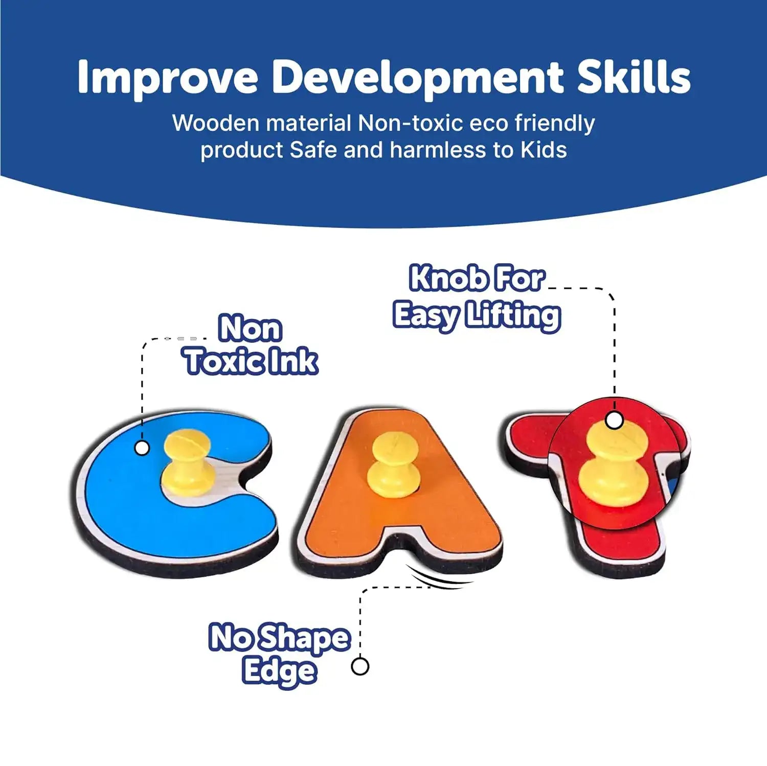 Capital Letter Peg and Knob Board 2+ Years - Mini Leaves