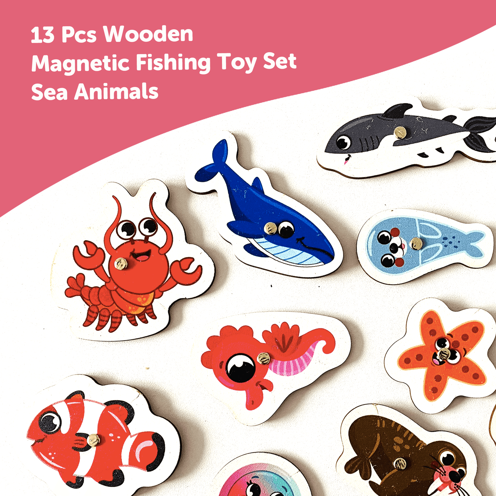 Wooden Magnetic Fishing Game for Kids 3+ Years - Mini Leaves