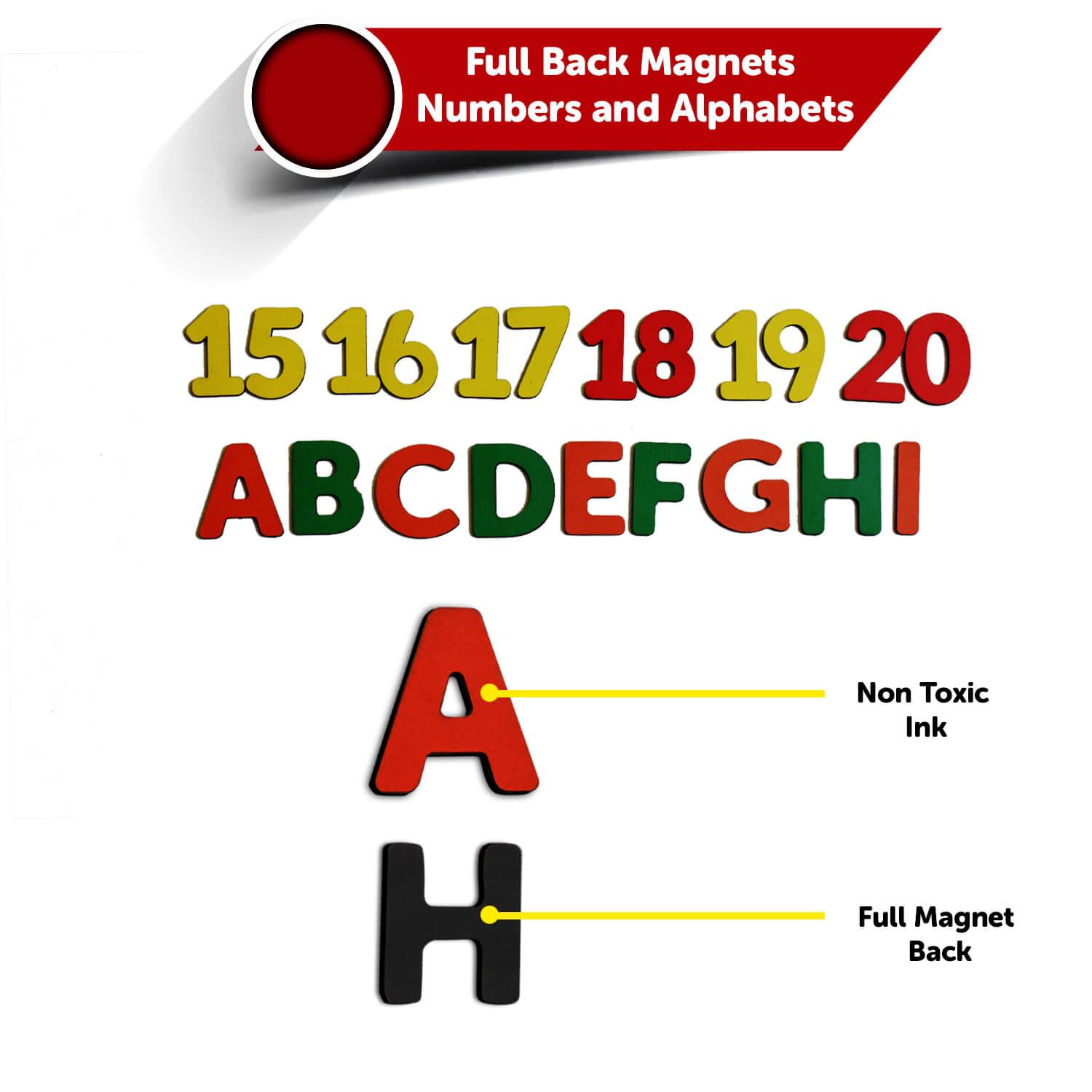Magnetic Letters and Numbers Set With 89 Wooden Magnets 3+ Years - Mini Leaves