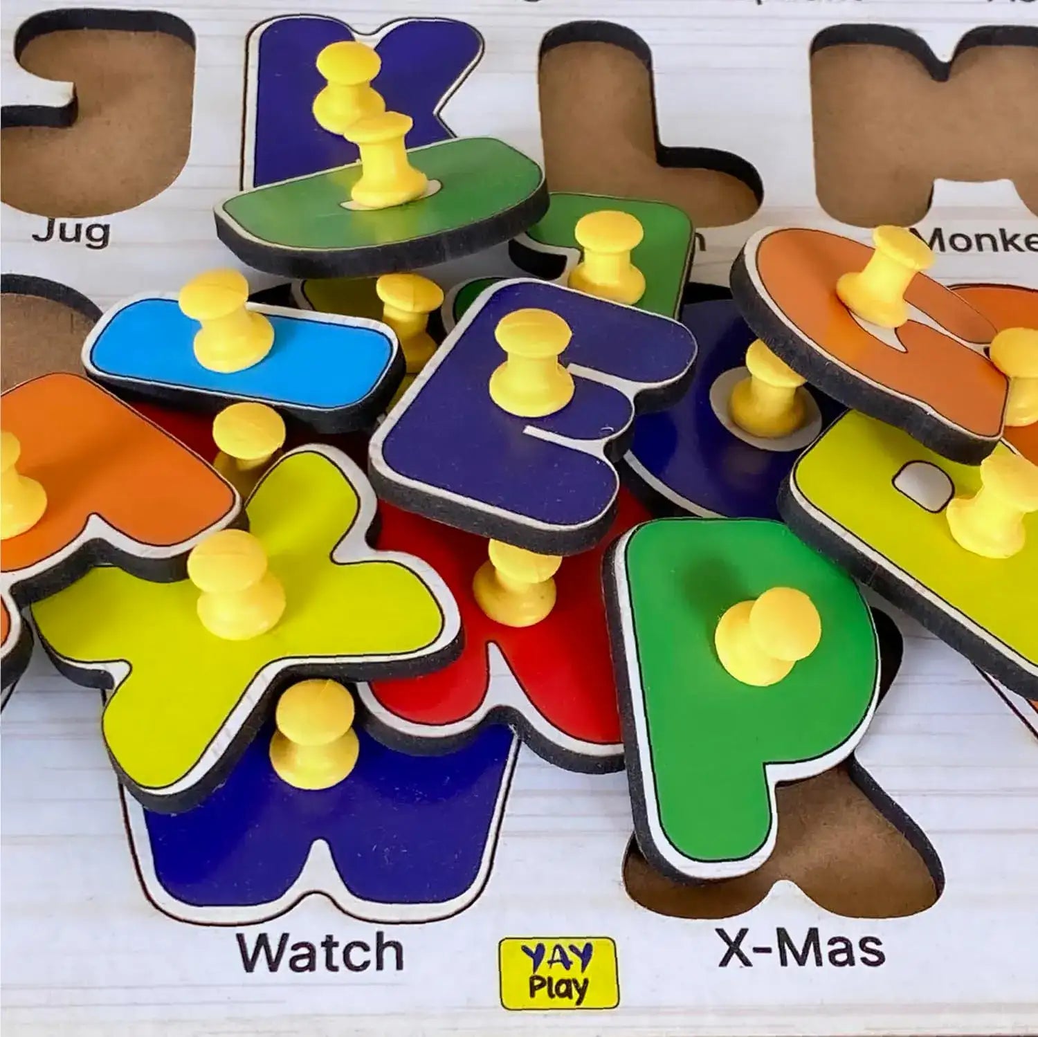 Capital Letter Peg and Knob Board 2+ Years - Mini Leaves