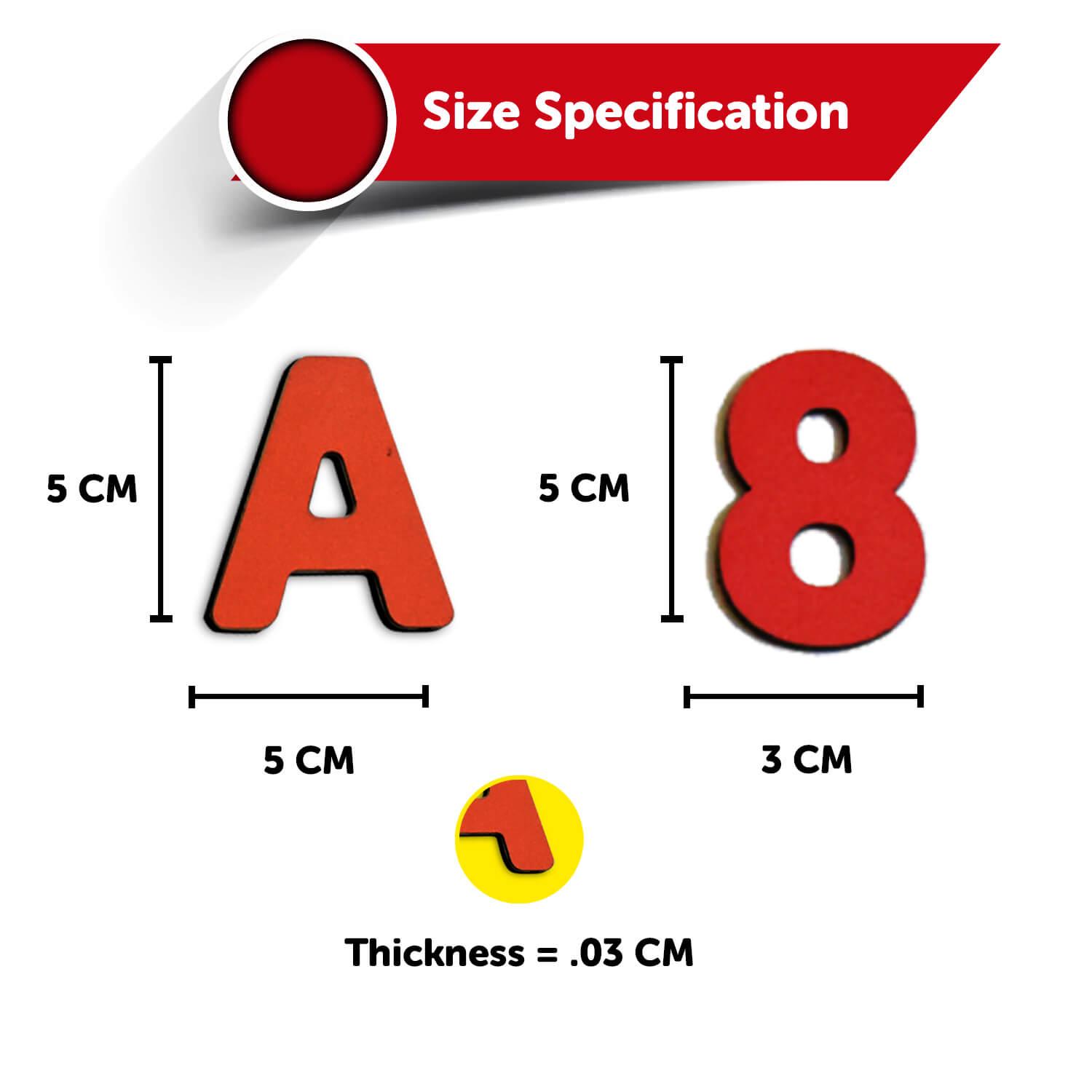 Magnetic Letters and Numbers Set With 89 Wooden Magnets 3+ Years - Mini Leaves