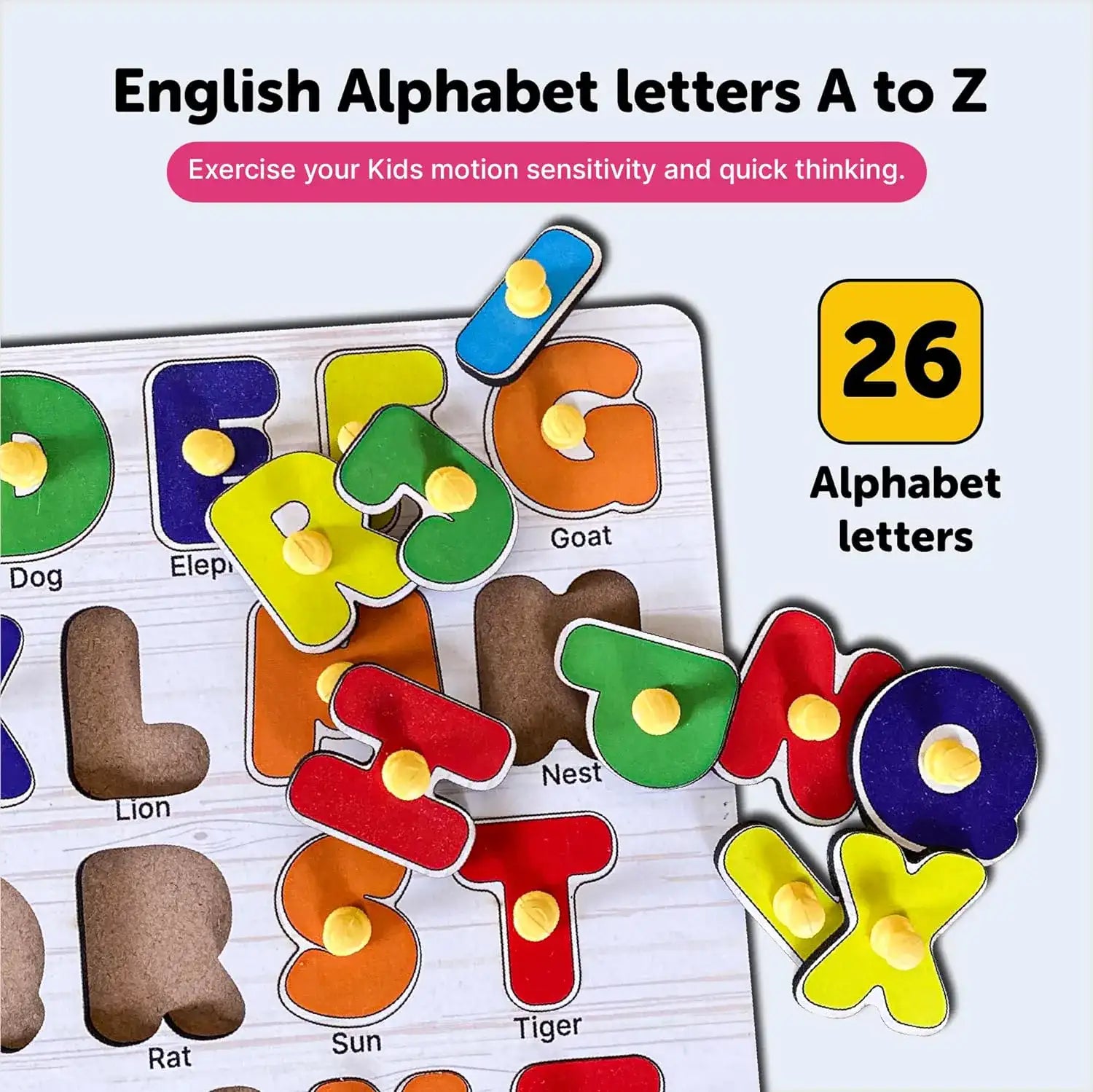 Capital Letter Peg and Knob Board 2+ Years - Mini Leaves