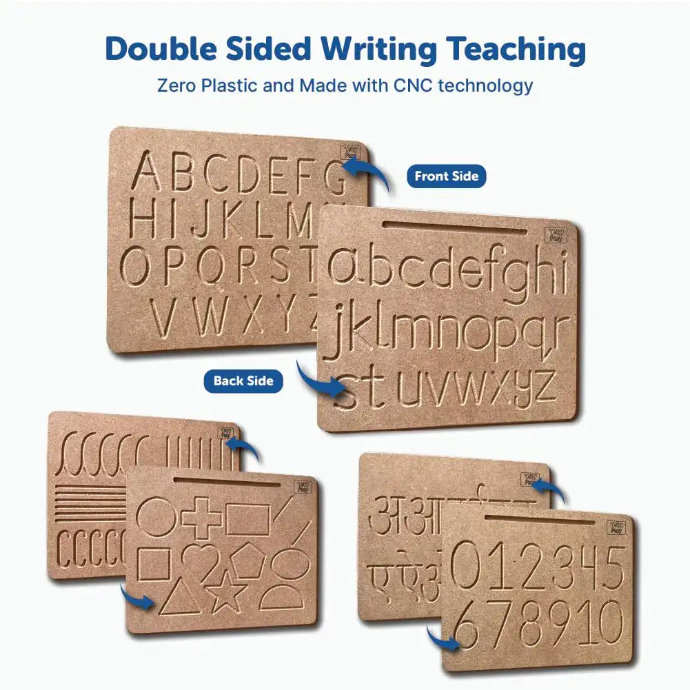 Wooden Tracing Board for Kids | Reading & Writing Board Toys 3+ Kids - Mini Leaves