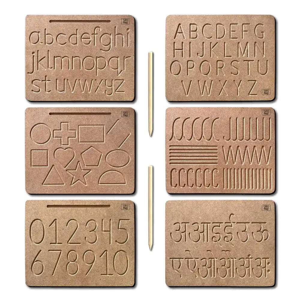 Wooden Tracing Board for Kids | Reading & Writing Board Toys 3+ Kids - Mini Leaves