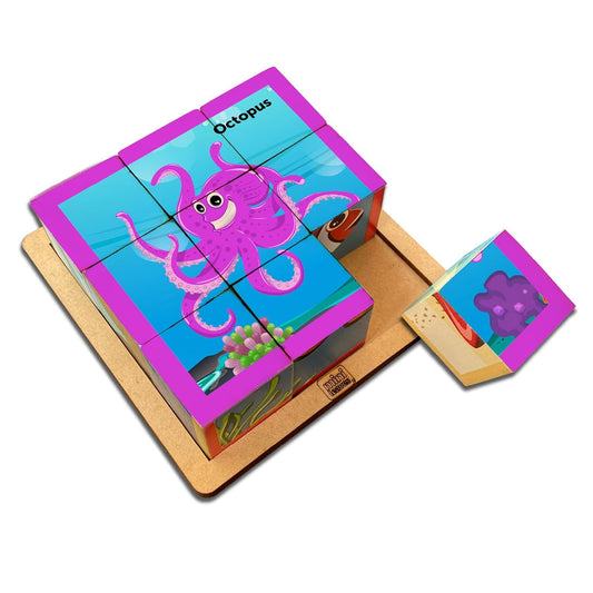 Cube Blocks Ocean Animals 6 Sides with 6 Animal 2+ Years