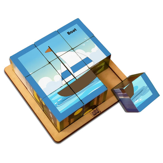 Cube Block Transport 6 Sides with 6 Animal 2+ Years