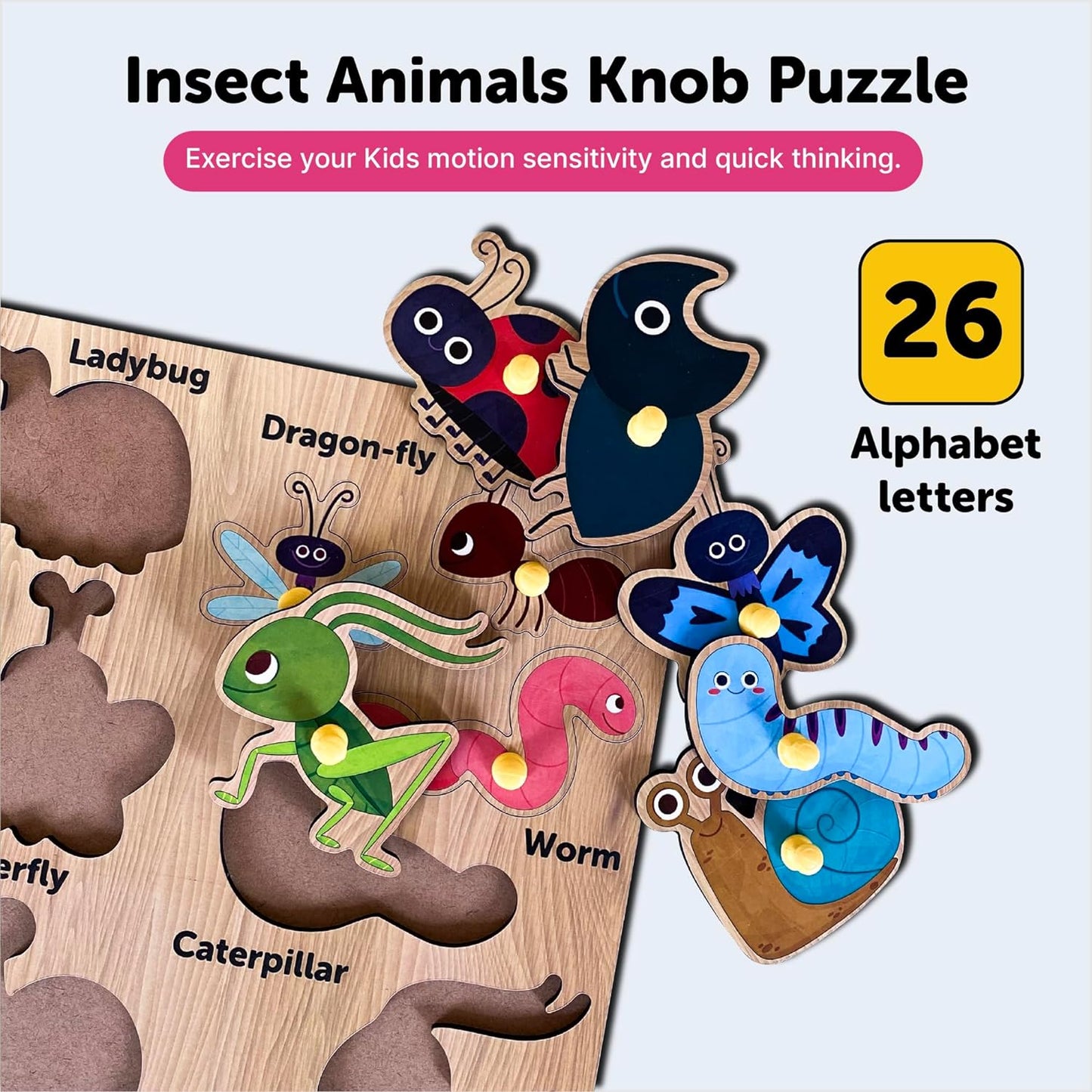 Insects Animals Pegboard 3+ Years