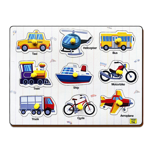 Transport Peg & Knob Puzzle 2+ Years - Mini Leaves