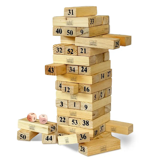 Jenga Wooden Block Tower Game 54 pieces 2 Dice 6+ Years