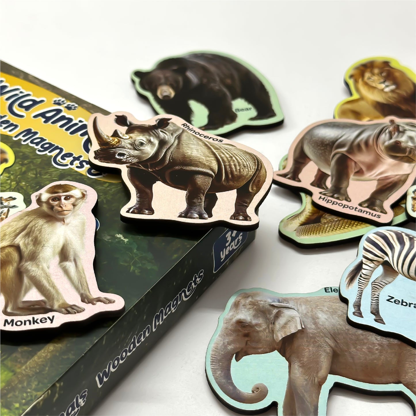 Wild Animal Wooden Fridge Magnets 3+ Years