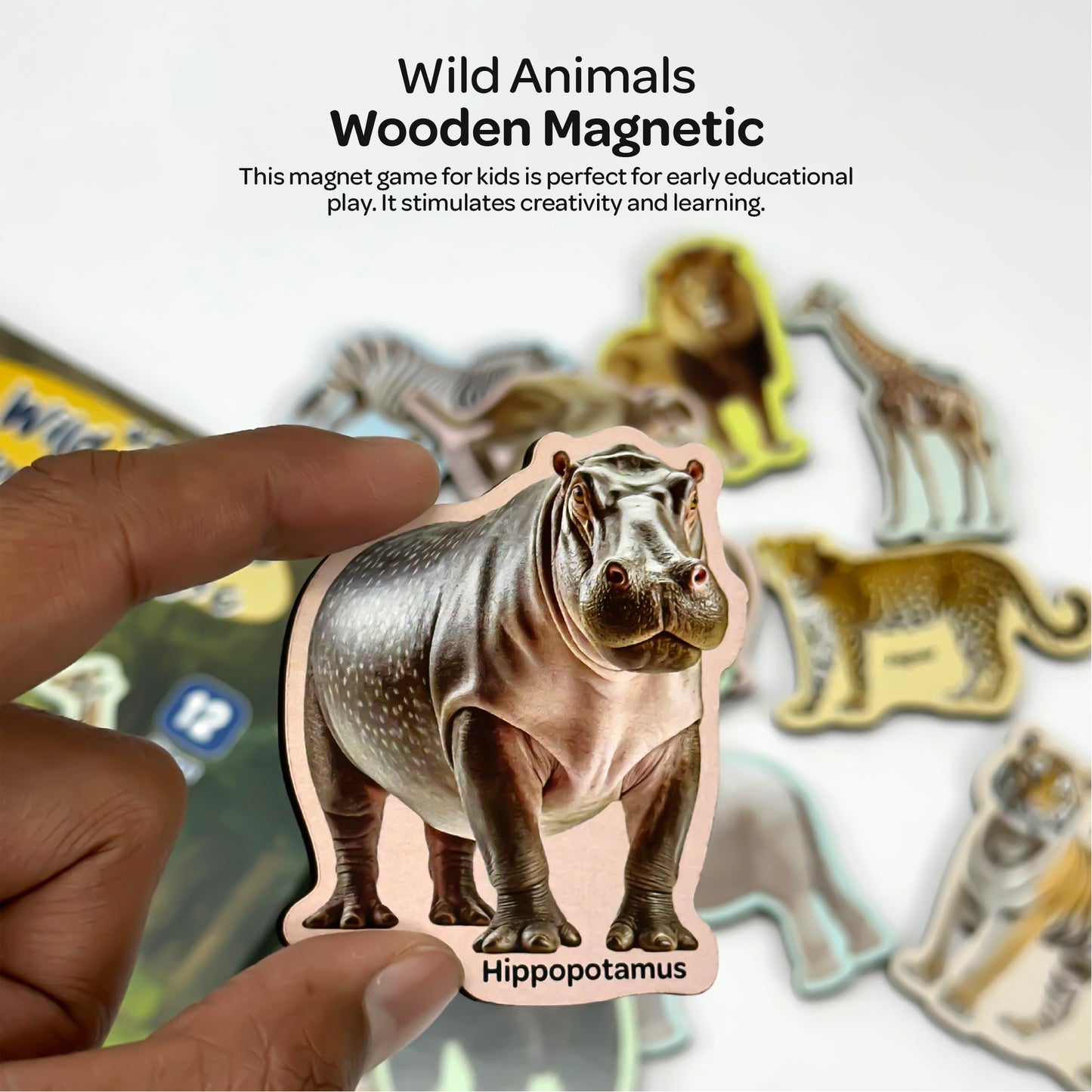 Wild Animal Wooden Fridge Magnets 3+ Years