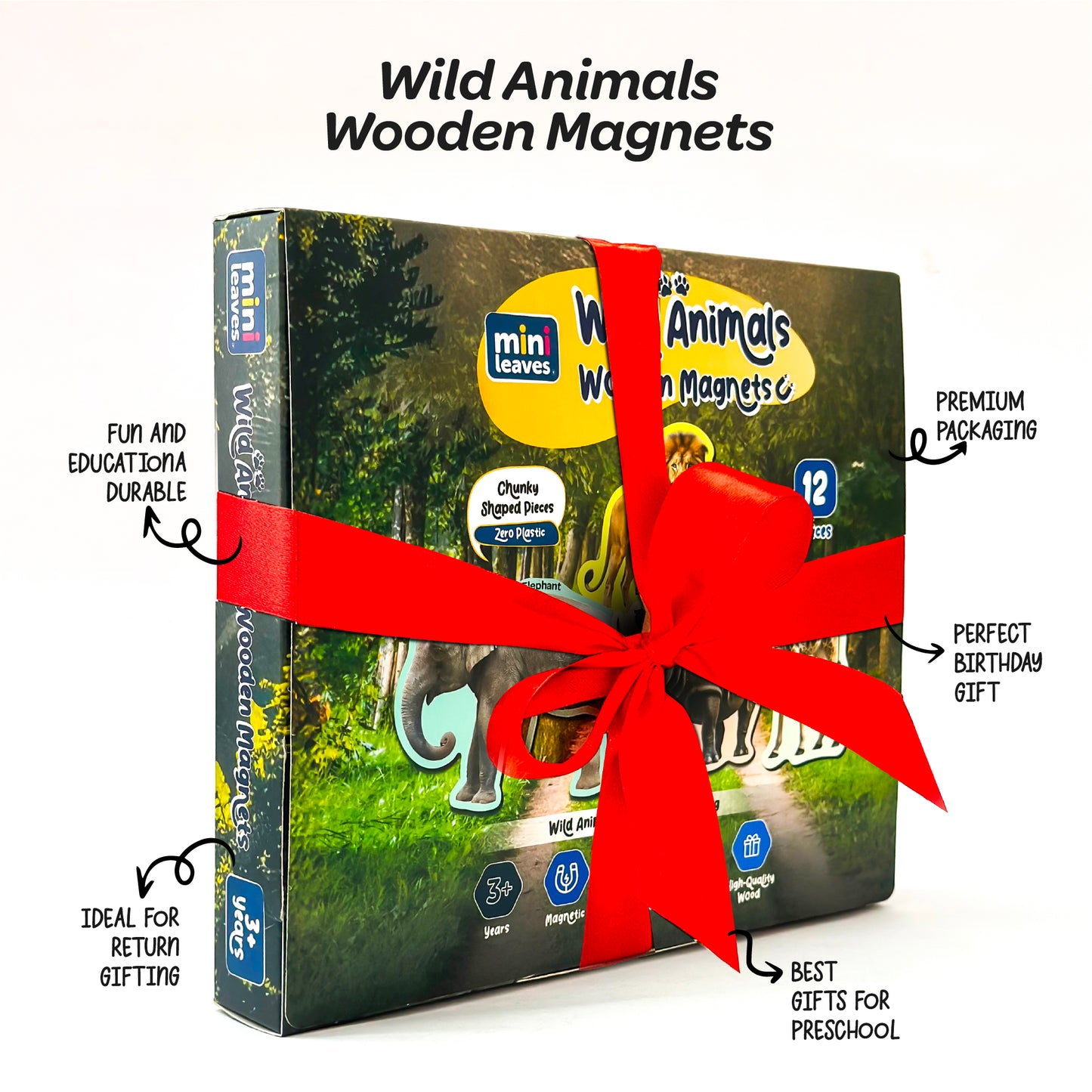 Wild Animal Wooden Fridge Magnets 3+ Years