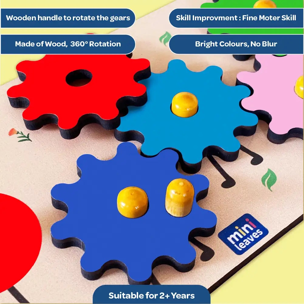 Walking Snail Wooden Gear Toys with 5 Interchangeable Gears for 2+ Years