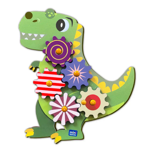 The Roaring Dino Wooden Gear Toys with 5 Interchangeable Gears for 2+ Years