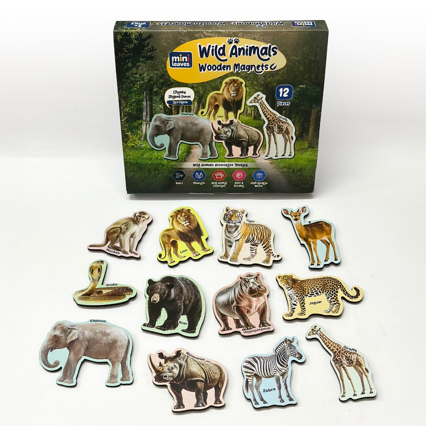 Wild Animal Wooden Fridge Magnets 3+ Years