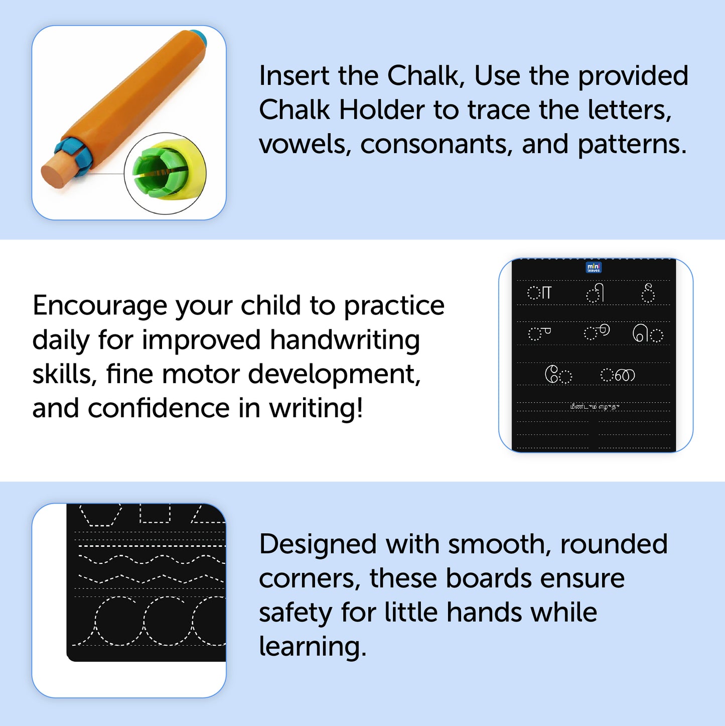 Tamil Letter Tracing Slate – Reusable Chalk Writing Board (Set of 4)