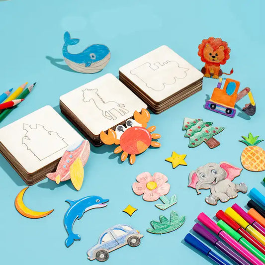 Wooden Drawing Stencils For kids (Free Paint Kit)