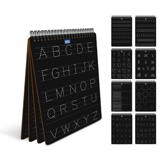 English Alphabets Montessori Pre-Writing Tracing Board – Set of 4 (8 Sides)