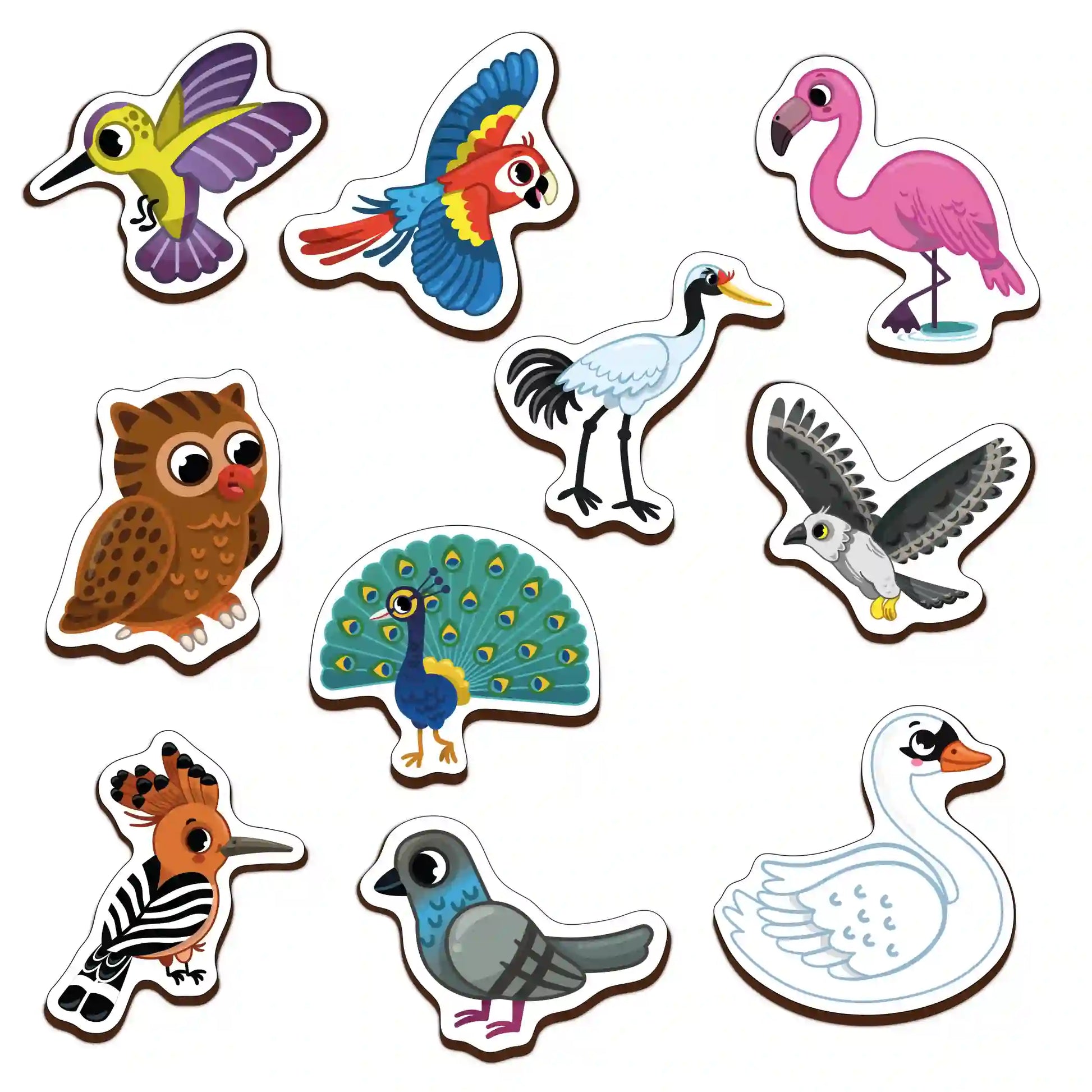 Fridge Magnetic Birds Set of 10 2+ Years - Mini Leaves