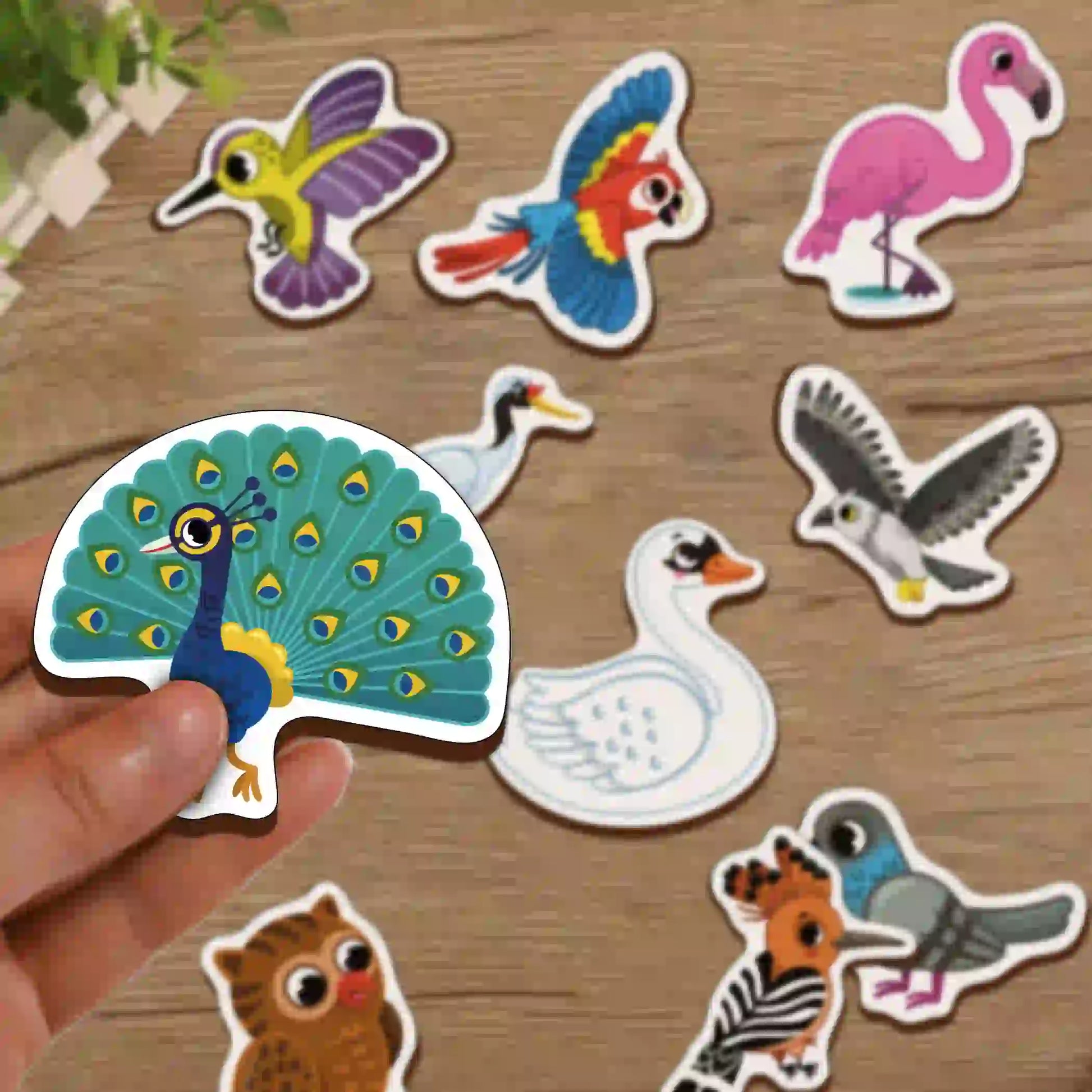 Fridge Magnetic Birds Set of 10 2+ Years - Mini Leaves