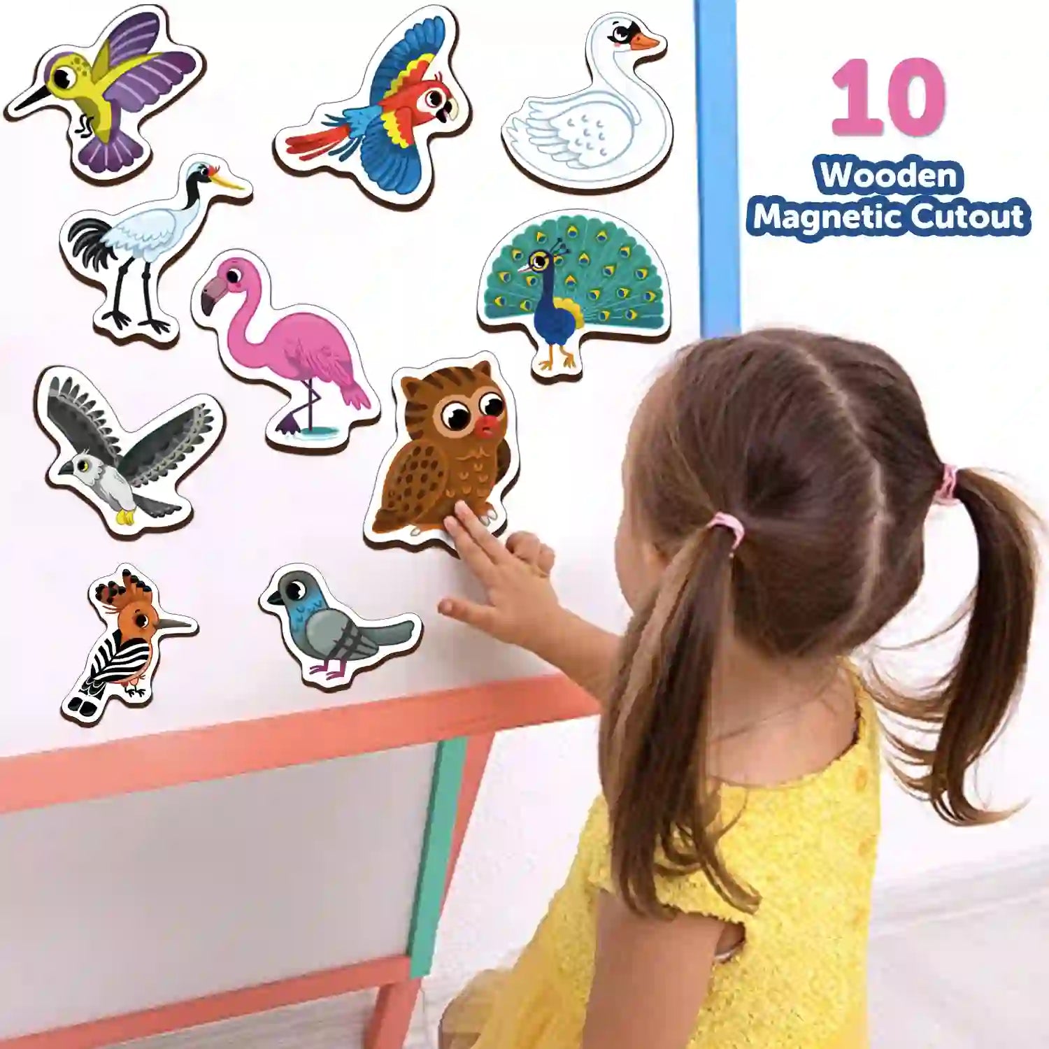 Fridge Magnetic Birds Set of 10 2+ Years - Mini Leaves