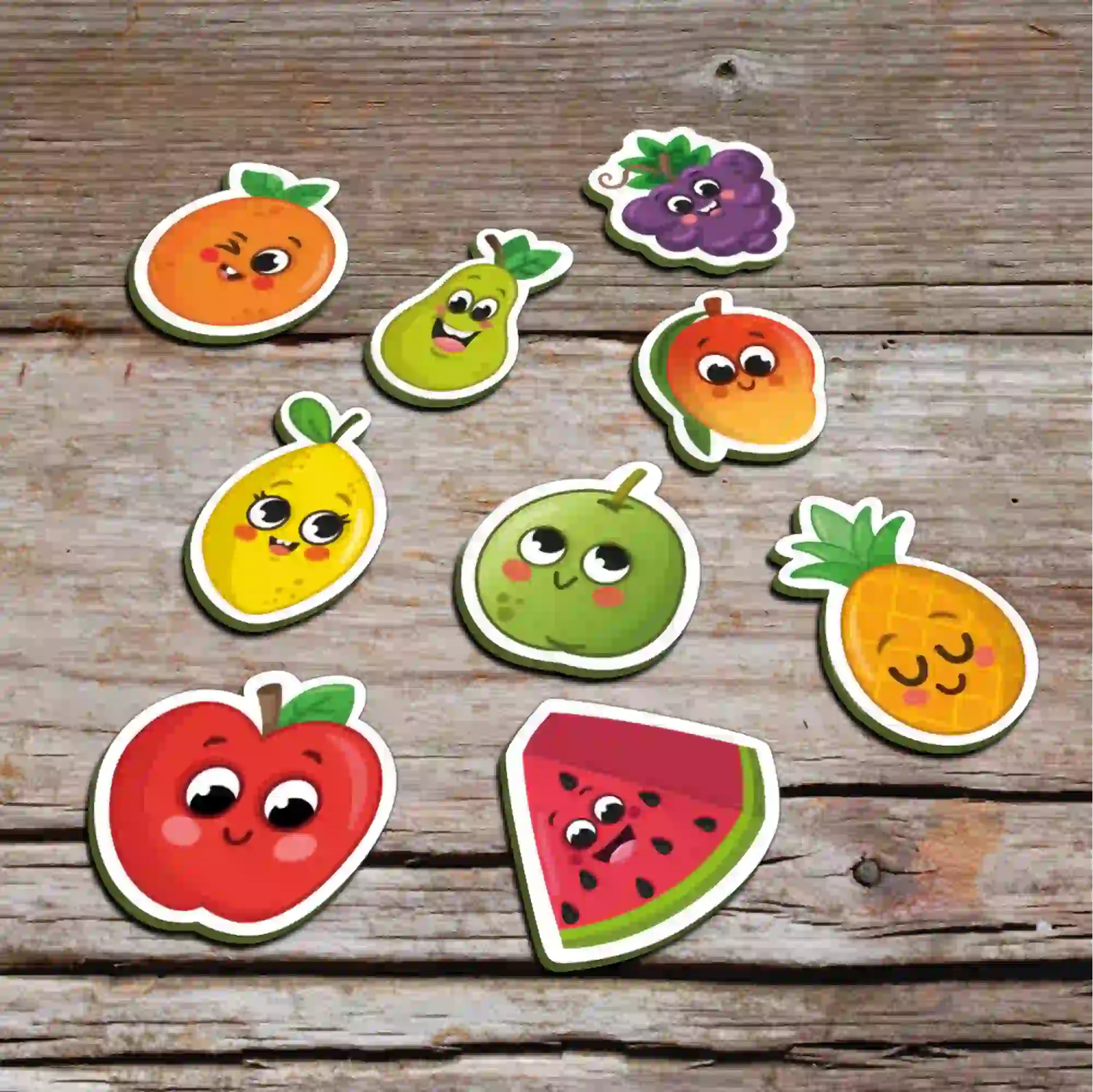 Fridge Magnetic Fruits Set of 11 2+ Years - Mini Leaves