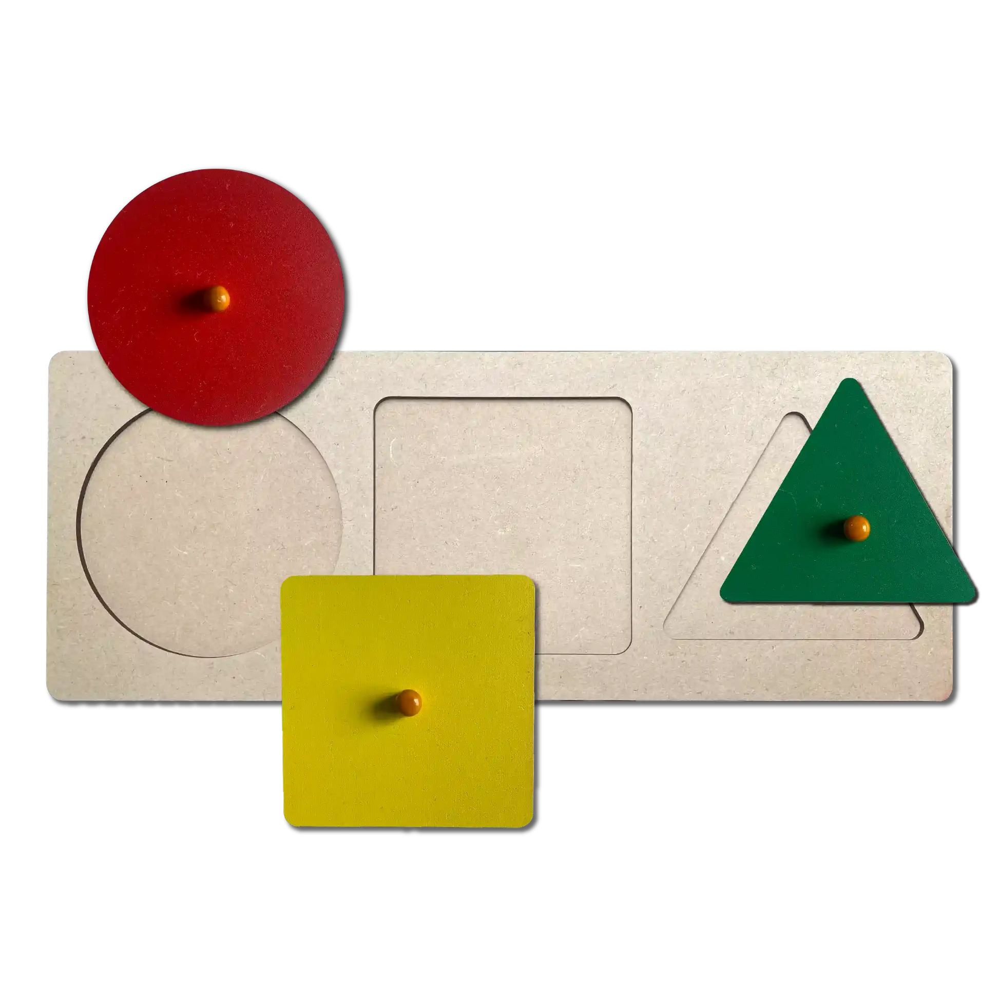 Montessori 3 Shapes Knob Board 1+ Years - Mini Leaves
