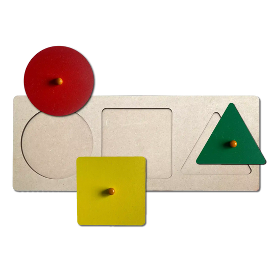 Montessori 3 Shapes Knob Board 1+ Years - Mini Leaves