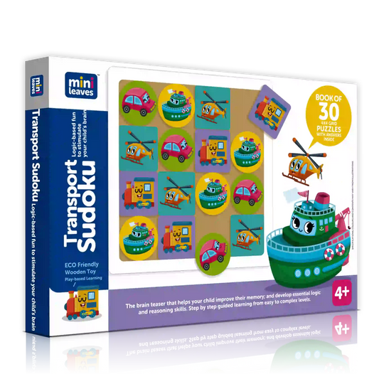 Transport Wooden Sudoku Board Game - Mini Leaves