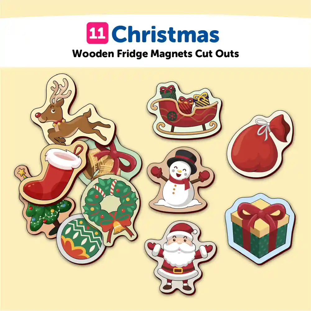 Christmas Santa Claus Wooden Fridge Magnets 3+ Years