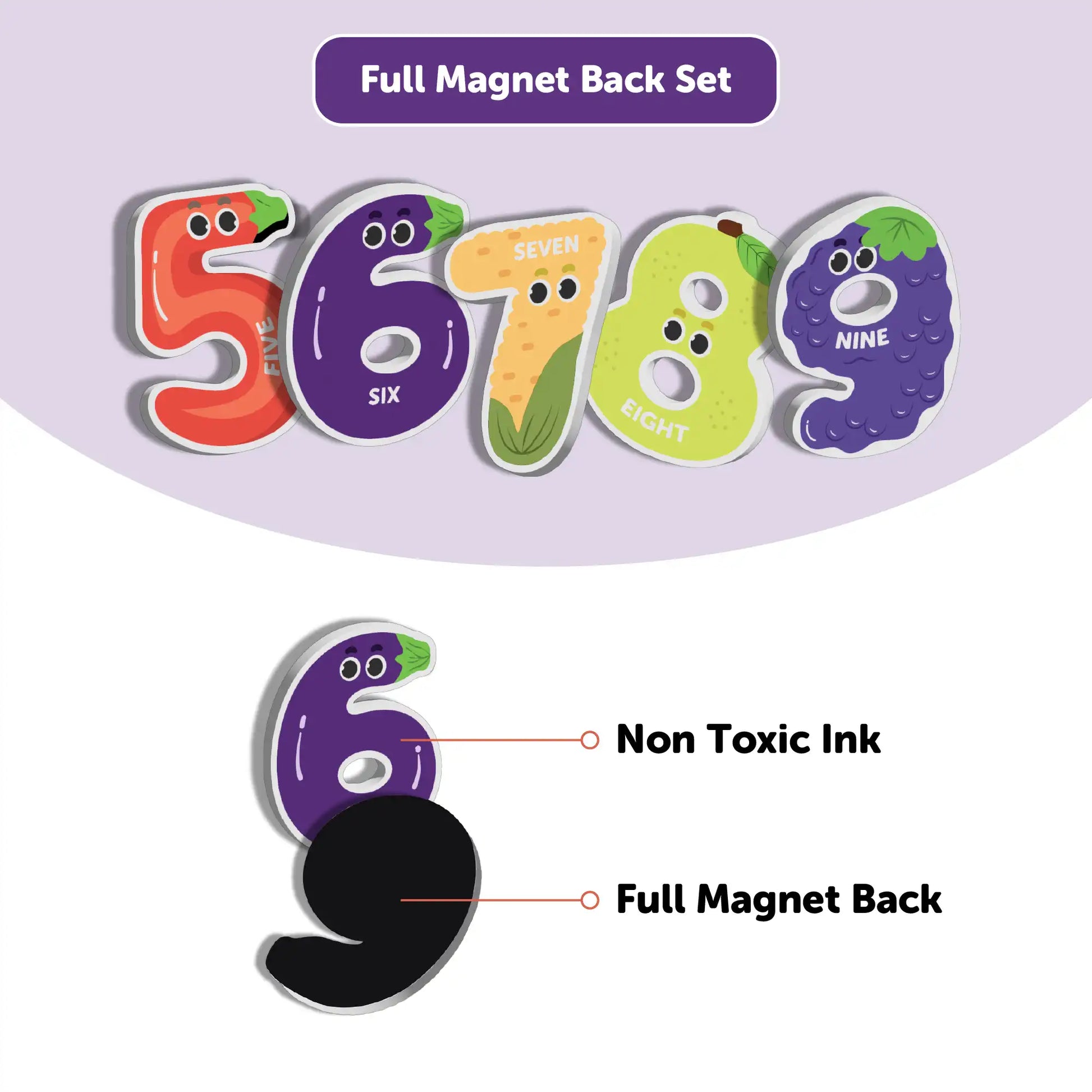 White Board 2 in 1 with 0 to 9 Magnetic Numbers - Mini Leaves