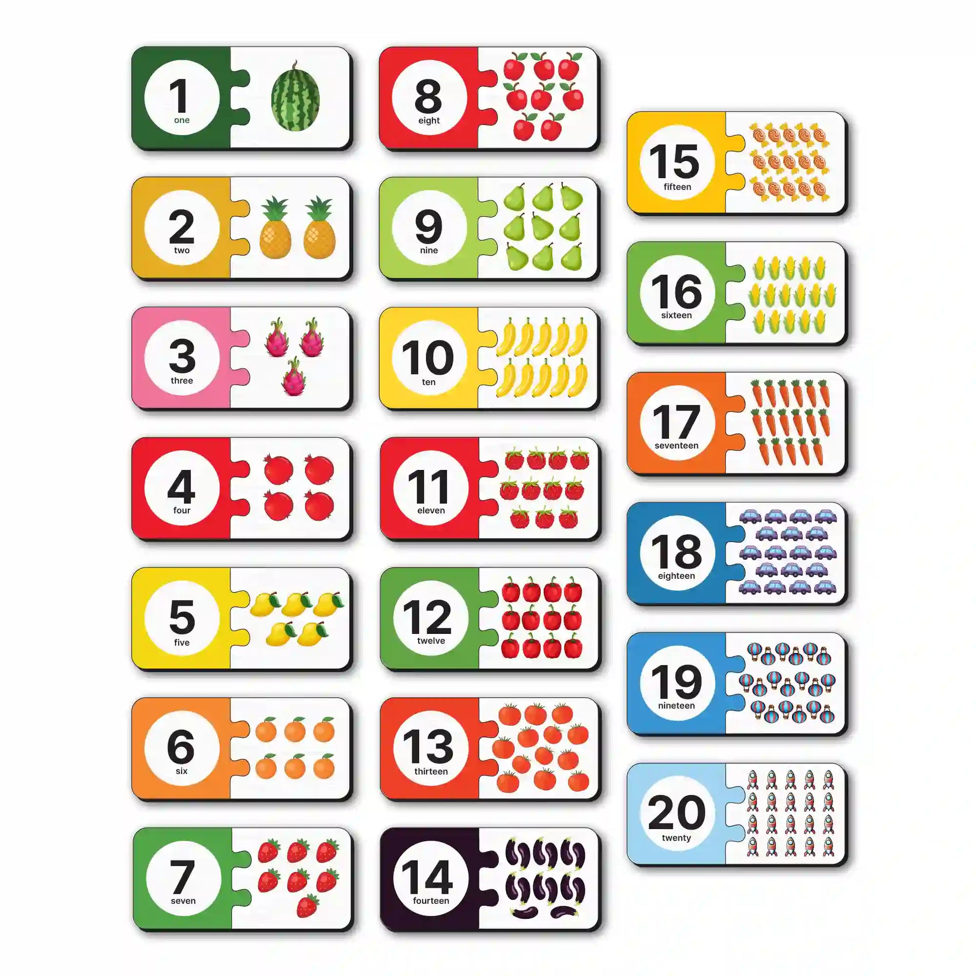 1-20 Number Matching 40 2 Pieces Puzzle 3+ Years - Mini Leaves