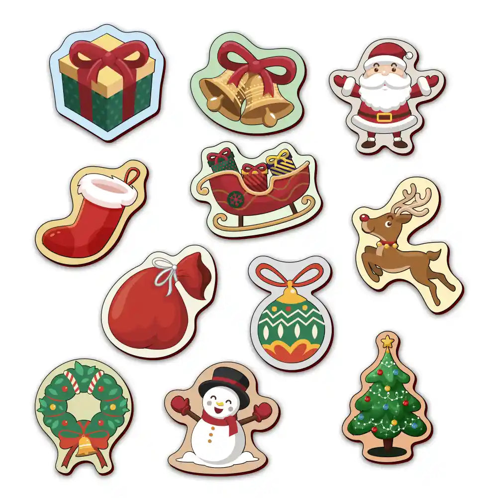 Christmas Santa Claus Wooden Fridge Magnets 3+ Years