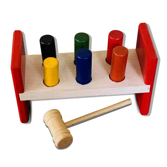 Hammer and Peg Wooden Toys 18 Months + - Mini Leaves