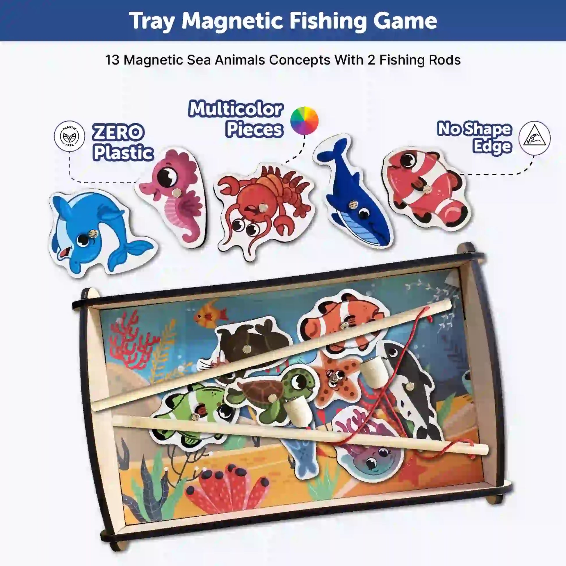 Magnetic Fishing game for kids 3+ Age - Mini Leaves