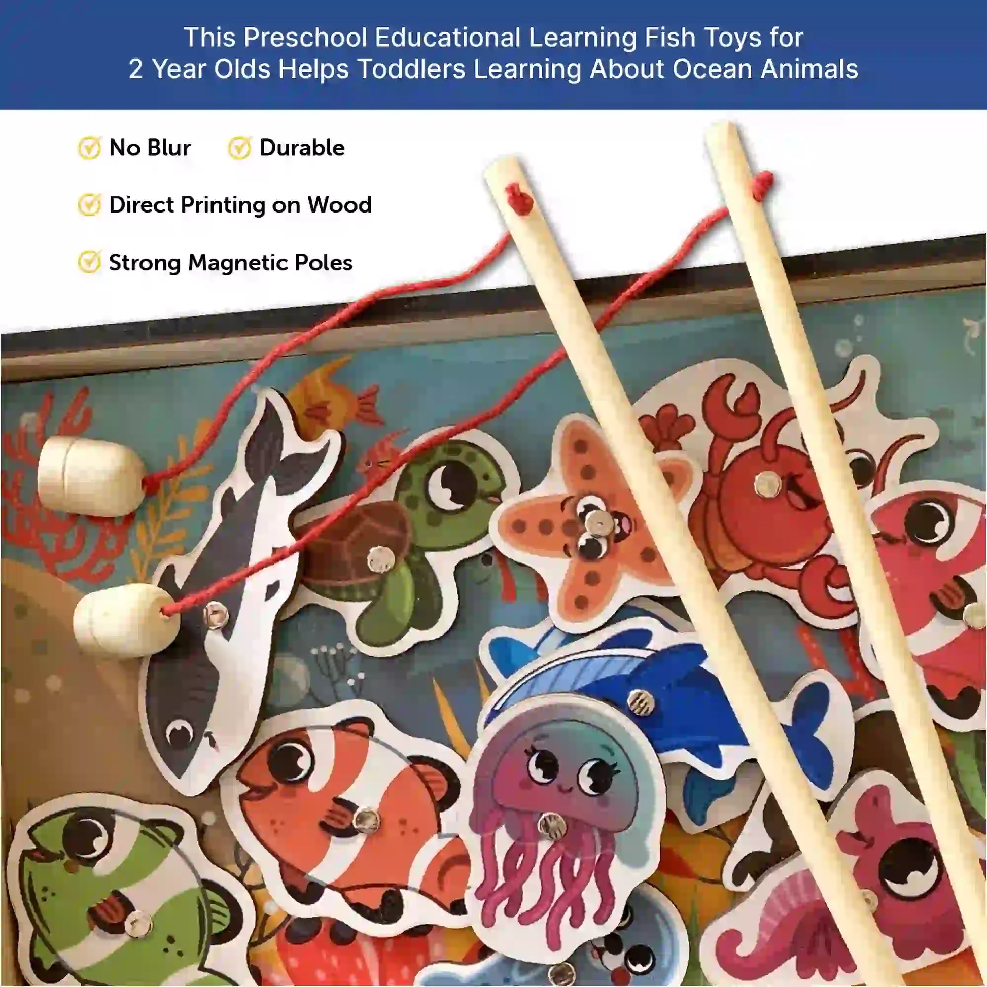 Magnetic Fishing game for kids 3+ Age - Mini Leaves