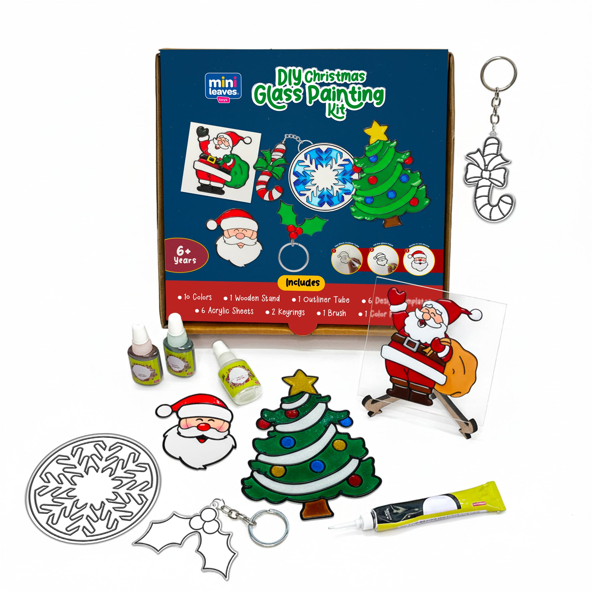 Mini Leaves™ Glass Painting Kit For Kids 6+ Years – Creative Art Set