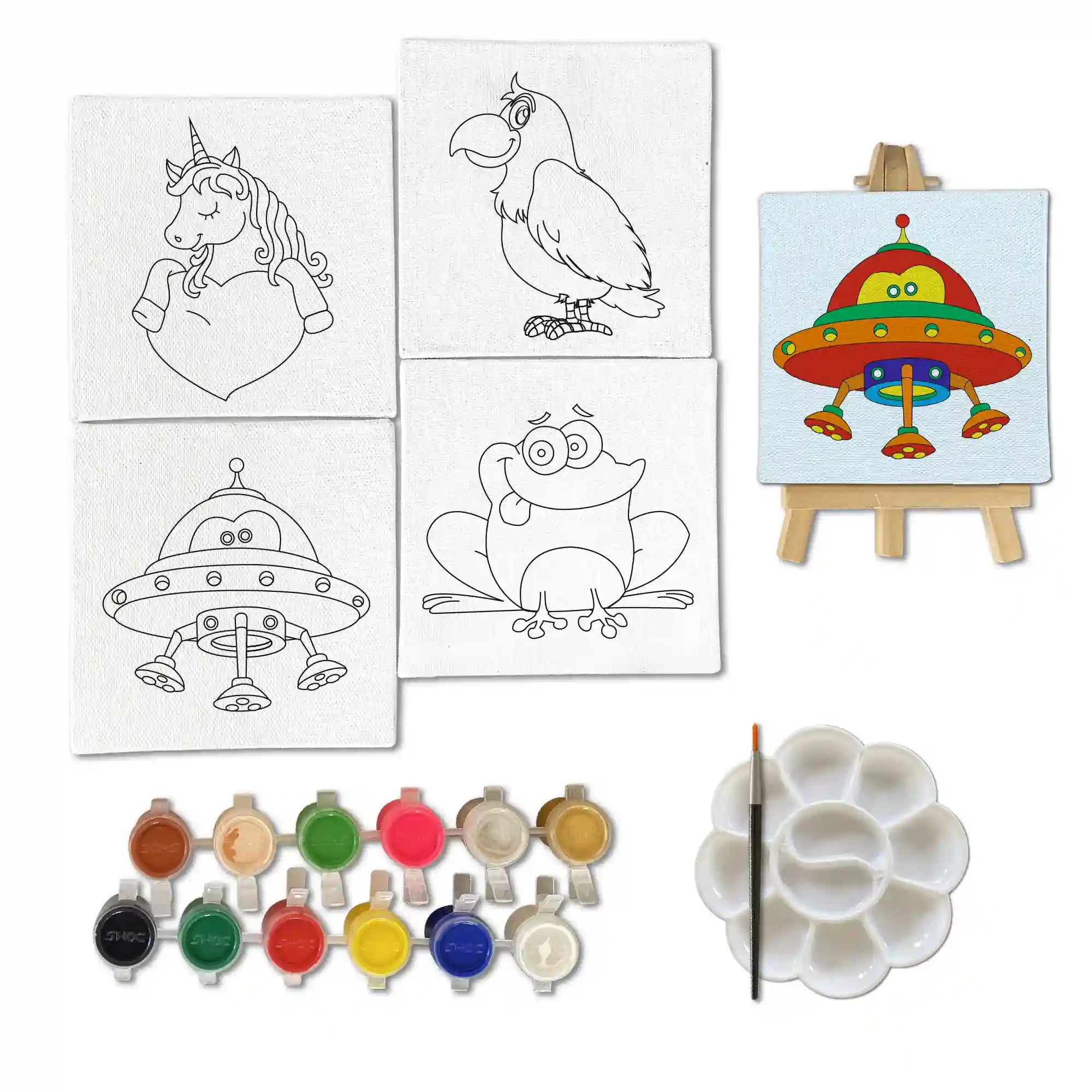 Canvas Craft Art Paint Kit for Beginner 4 to 6 Years- Set of 4