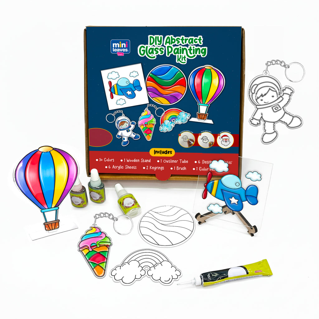 Mini Leaves™ Glass Painting Kit For Kids 6+ Years – Creative Art Set