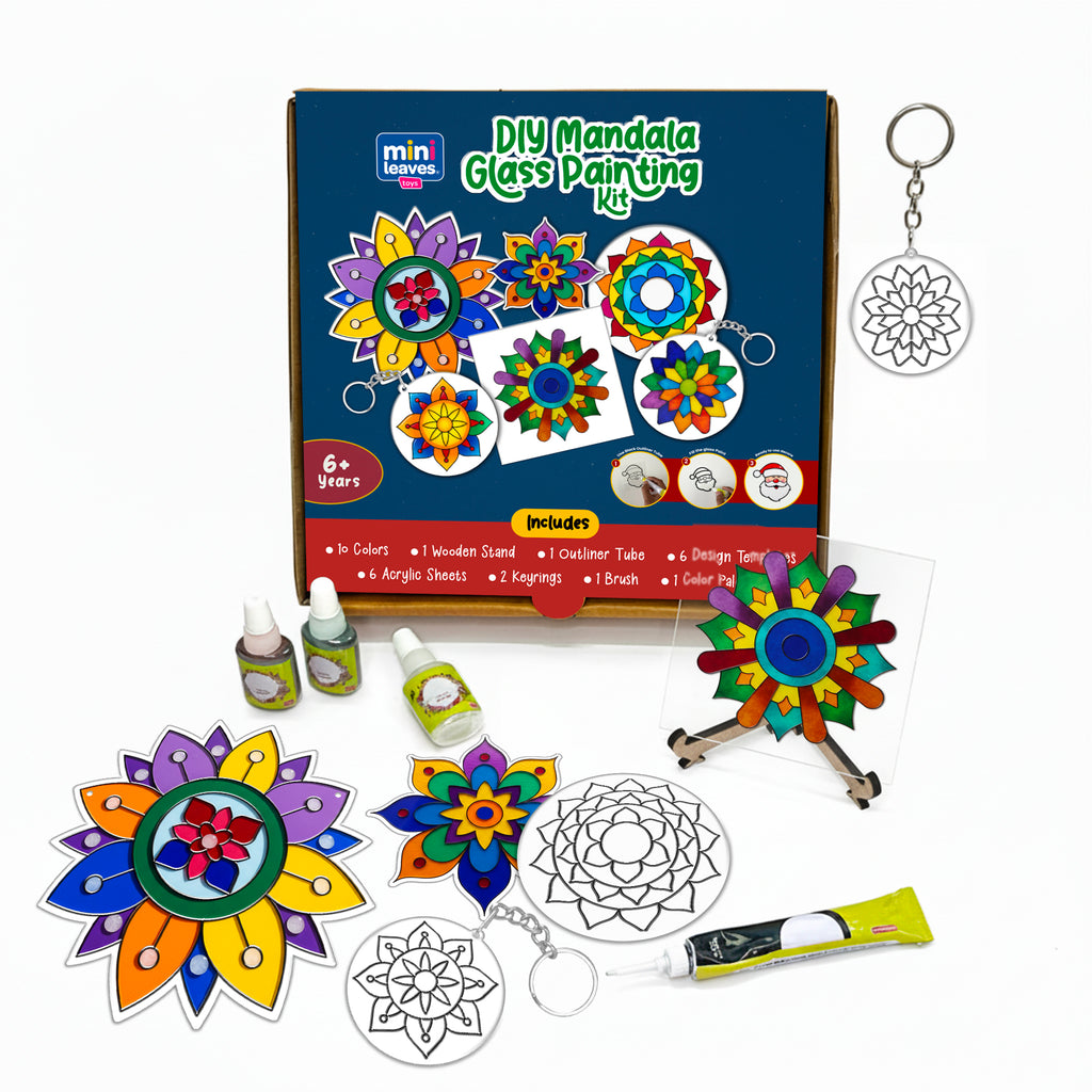 Mini Leaves™ Mandala Glass Painting Kit – Creative Art Set