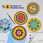 Advanced Mandala Wooden Coaster Painting Kit