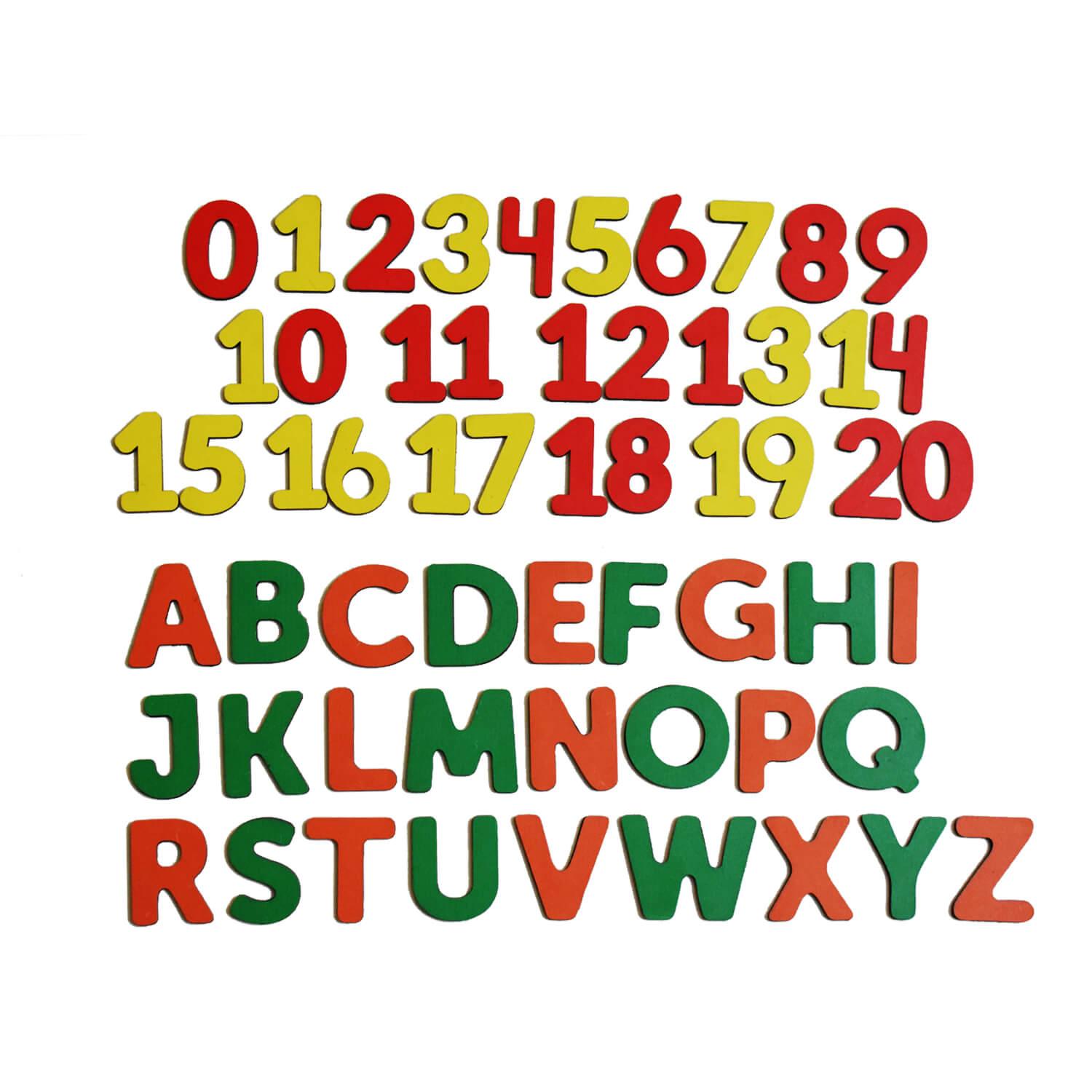 Magnetic Letters and Numbers Set With 89 Wooden Magnets 3+ Years - Mini Leaves