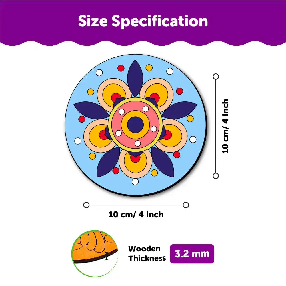 Mandala Tea Coaster Art and Craft Kit- Advanced Level 6+