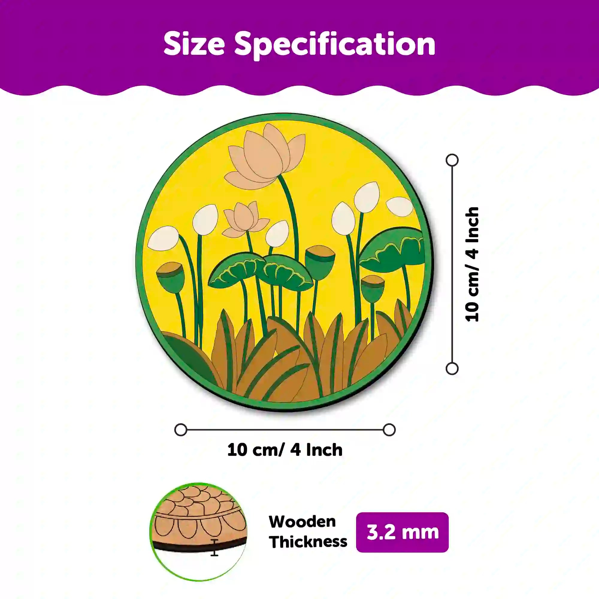 Pichwai Mandala Tea Coaster Paintings DIY Kit for 6+ Years