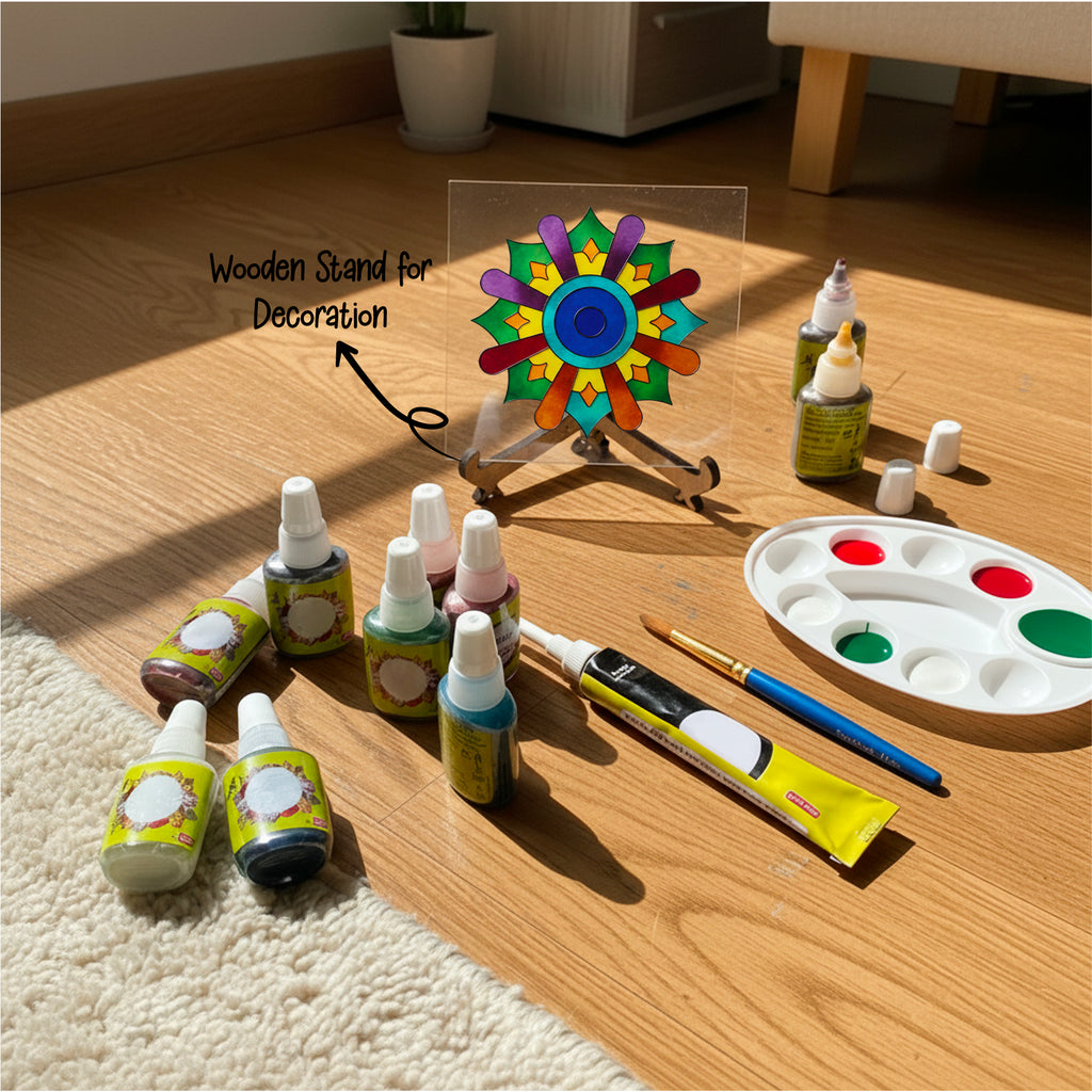 Mini Leaves™ Mandala Glass Painting Kit – Creative Art Set