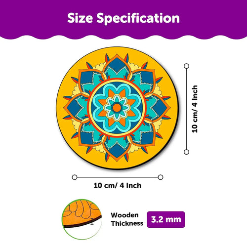 Advanced Mandala Wooden Coaster Painting Kit