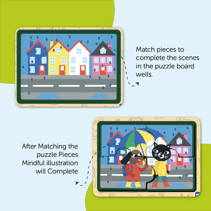 Four 4 Pieces Act of Kindness Jumbo Wooden Matching Puzzles for 2+ Years - Mini Leaves